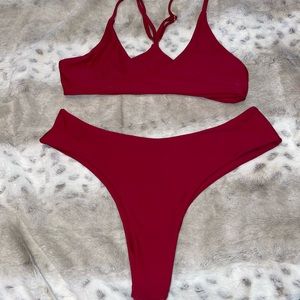 Red Two Piece Bikini Set Small